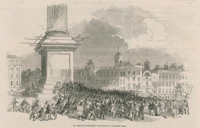 م. Kossuth يخاطب الناس في Charing Cross بواسطة مدرسة اللغة الإنجليزية