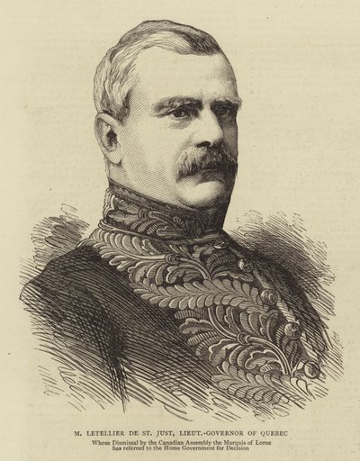 M Letellier de St Just, Lieutenant-Governor of Quebec (engraving) بواسطة مدرسة اللغة الإنجليزية