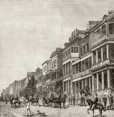 شارع Macquarie ، سيدني ، c.1880 ، من "الصور الأسترالية" لهوارد ويلوبي ، نشرته جمعية المسالك الدينية ، لندن ، 1886 بواسطة مدرسة اللغة الإنجليزية