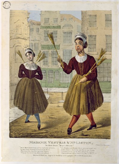 مدام فيستريس والسيد ليستون في دويتو شراء مكنسة ، حانة. بواسطة Ingrey & Madeley ، 1826 بواسطة مدرسة اللغة الإنجليزية