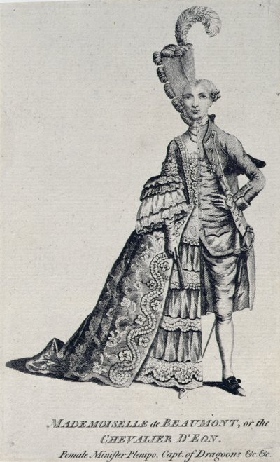 Mademoiselle de Beaumont or the Chevalier dEon، c.1762-63 بواسطة مدرسة اللغة الإنجليزية