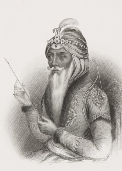 مهراجا رانجيت سينغ ، من "معرض الصور التاريخية" ، تم نشره عام 1880 بواسطة مدرسة اللغة الإنجليزية