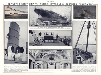 رحلة أولية للبطانة Cunard Aquitania ، 1914 بواسطة مدرسة اللغة الإنجليزية