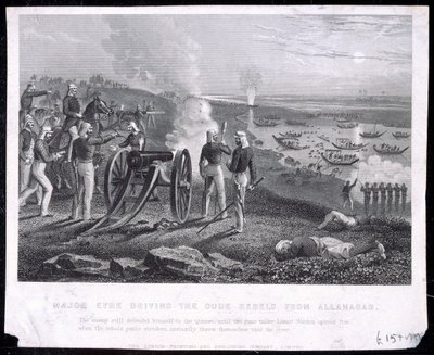 الرائد Eyre يقود Oude Rebels من Allahabad ، نشر شركة لندن للطباعة والنشر المحدودة ، 1857 بواسطة مدرسة اللغة الإنجليزية