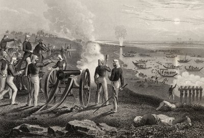 الرائد إير يقود المتمردين العود من الله أباد عام 1857 ، من "تاريخ التمرد الهندي" المنشور عام 1858 بواسطة مدرسة اللغة الإنجليزية