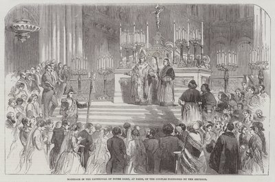 Marriage in the Cathedral of Notre Dame, at Paris, of the Couples portioned by the Emperor (engraving) بواسطة مدرسة اللغة الإنجليزية