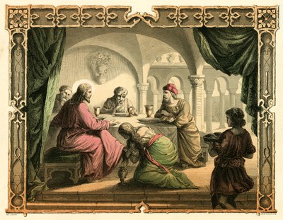 مريم تمسح أقدام يسوع بواسطة مدرسة اللغة الإنجليزية