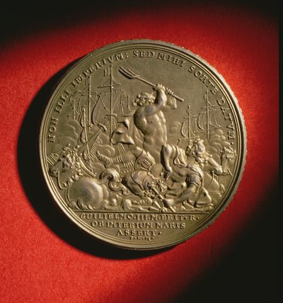 ميدالية تخليد معركة لا هوج في عام 1692 (معدن) (انظر أيضًا 144617) بواسطة مدرسة اللغة الإنجليزية