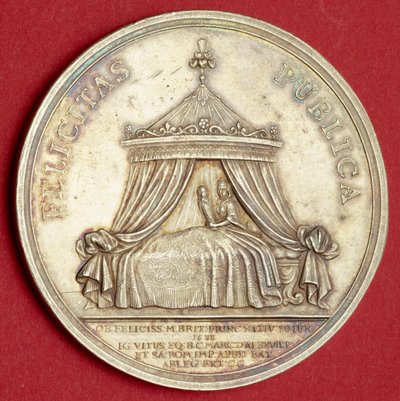 ميدالية ذكرى ولادة الأمير جيمس 1688 (مذهب فضي) بواسطة مدرسة اللغة الإنجليزية