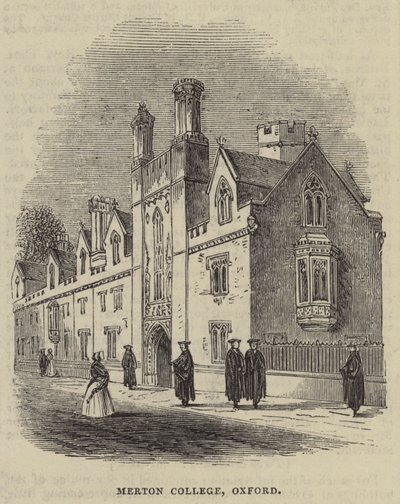 Merton College, Oxford (engraving) بواسطة مدرسة اللغة الإنجليزية