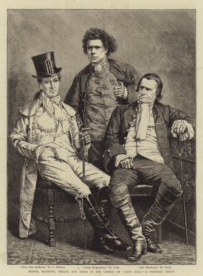 Messers Mathews, Phelps, and Toole in the Comedy of "John Bull", a Portrait Group (engraving) بواسطة مدرسة اللغة الإنجليزية