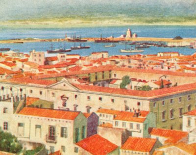 ميسينا، المدينة والمضيق (طباعة حجرية ملونة) بواسطة مدرسة اللغة الإنجليزية