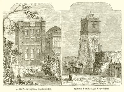 مسقط رأس ميلتون ، وستمنستر. Miltons Burial-Place ، Cripplegate بواسطة مدرسة اللغة الإنجليزية
