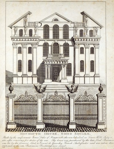 Monmouth House ، Soho Square ، نشره N. Smith ، مباني Gt Mays ، 11 يناير 1791 بواسطة مدرسة اللغة الإنجليزية