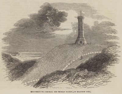 Monument to Admiral Sir Thomas Hardy, on Blagdon Hill (engraving) بواسطة مدرسة اللغة الإنجليزية