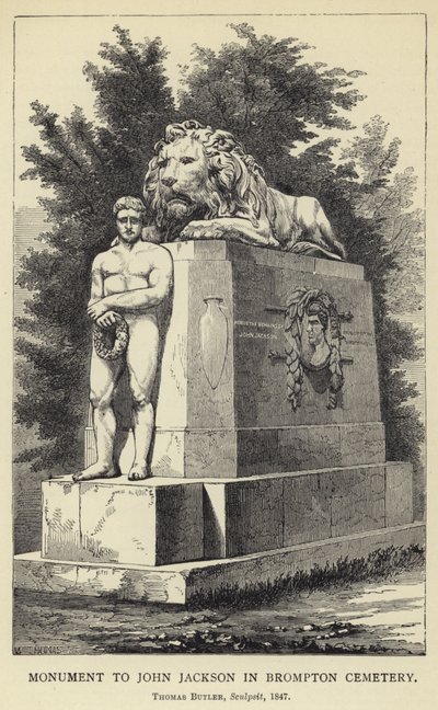 النصب التذكاري لجون جاكسون في مقبرة برومبتون ، توماس باتلر ، سكلبسيت ، 1847 بواسطة مدرسة اللغة الإنجليزية