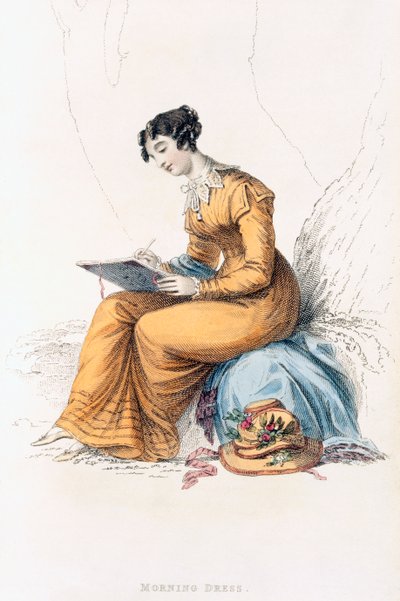 فستان الصباح ، لوحة الموضة من Ackermanns Repository of Arts بواسطة مدرسة اللغة الإنجليزية