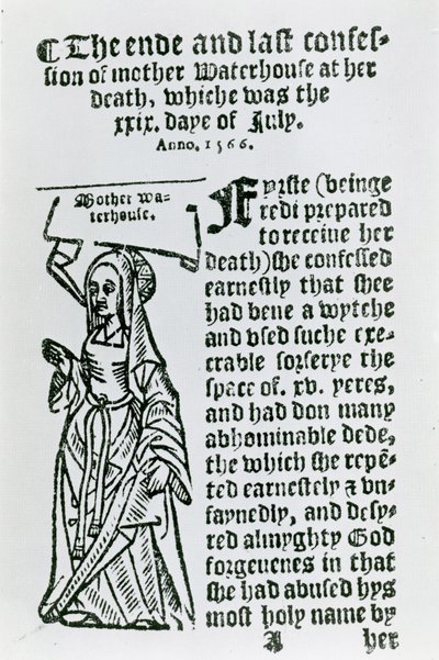 Mother Waterhouse (c.1503-1566) ، كتيب ، 1566 بواسطة مدرسة اللغة الإنجليزية