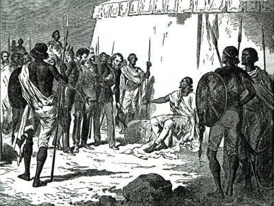مقابلة السيد رسام مع الملك ثيودور من تاريخ كاسيل المصور لإنجلترا ، 1868 بواسطة مدرسة اللغة الإنجليزية