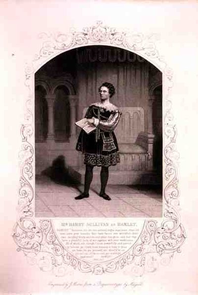 السيد باري سوليفان في دور هاملت ، الفصل الثاني ، المشهد 2 ، في مسرحية ويليام شكسبير (1564-1616) نقشها جيه مور ، من نمط daguerreotype بواسطة JP Mayall (1810-1901) (نقش) بواسطة مدرسة اللغة الإنجليزية
