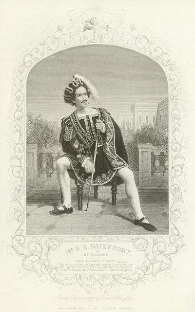 السيد EL Davenport مثل Benedick ، الكثير من اللغط حول لا شيء ، الفصل الثاني ، المشهد الثالث بواسطة مدرسة اللغة الإنجليزية