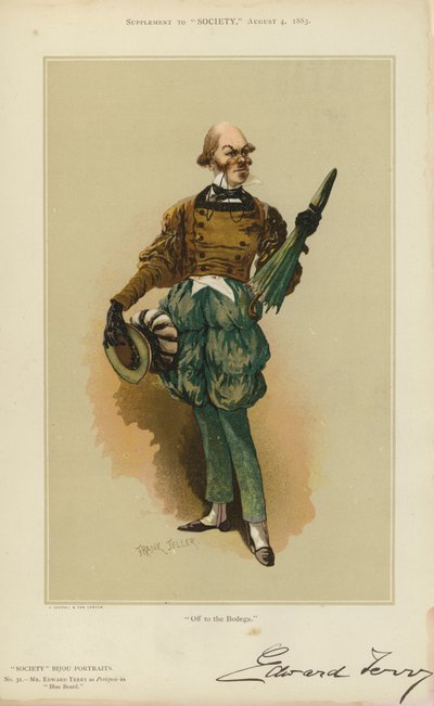 Mr Edward Terry, as Petitpois in Blue Beard (colour litho) بواسطة مدرسة اللغة الإنجليزية