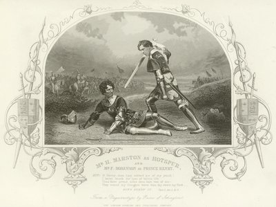 السيد H Marston مثل Hotspur والسيد F Robinson مثل الأمير Henry ، الملك Henry Henry IV ، الجزء الأول بواسطة English School