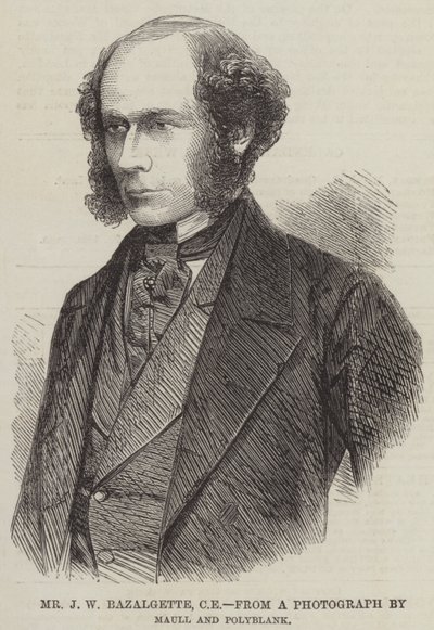 السيد JW Bazalgette ، CE (نقش) بواسطة مدرسة اللغة الإنجليزية