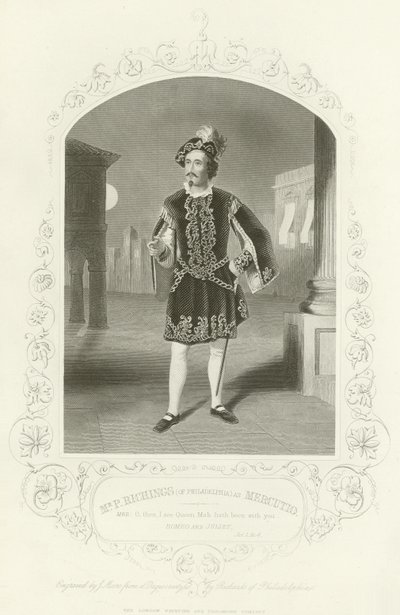 السيد P Richings (من فيلادلفيا) مثل Mercutio و Romeo و Juliet ، القانون الأول ، المشهد الرابع بواسطة مدرسة اللغة الإنجليزية