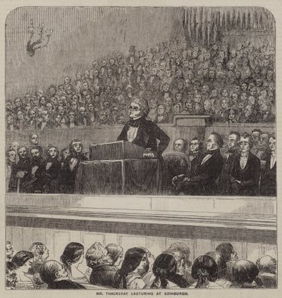 Mr Thackeray lecturing at Edinburgh (engraving) بواسطة مدرسة اللغة الإنجليزية