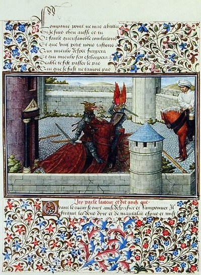 السيدة 2597 المبارزة بين القلب والغضب ، نسخة طبق الأصل من "Livre du Coeur d'Amours Espris" بقلم رينيه دانجو (لون ليثو) بواسطة مدرسة اللغة الإنجليزية