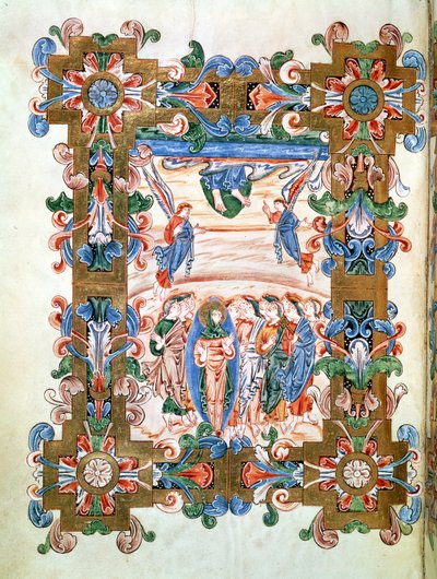 Ms 274 (Y-6) fol.81v صعود المسيح ، من كتاب قداسة روبرت جوميج ، ج 1016 بواسطة مدرسة اللغة الإنجليزية