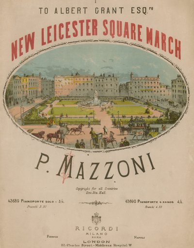 النتيجة الموسيقية لـ New Leicester Square March بواسطة P Mazzoni بواسطة مدرسة اللغة الإنجليزية
