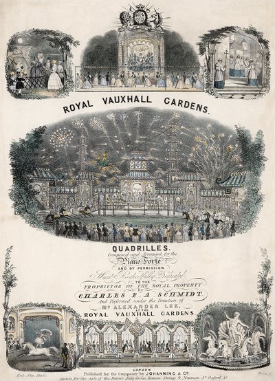 النتيجة الموسيقية ل Royal Vauxhall Gardens Quadrilles بقلم Charles FA Schmidt بواسطة مدرسة اللغة الإنجليزية
