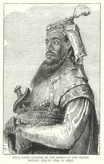 نانا صاحب (نقش) بواسطة مدرسة اللغة الإنجليزية