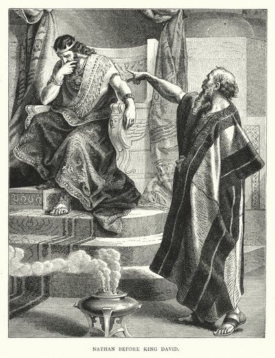 Nathan before King David (engraving) بواسطة مدرسة اللغة الإنجليزية