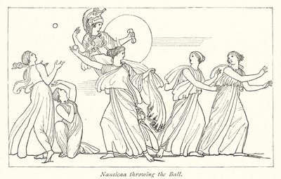 Nausicaa رمي الكرة (litho) بواسطة مدرسة اللغة الإنجليزية
