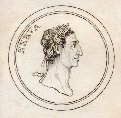 نيرفا قيصر أغسطس ، من "قاموس كراب التاريخي" ، نشر عام 1825 (ليثو) بواسطة مدرسة اللغة الإنجليزية