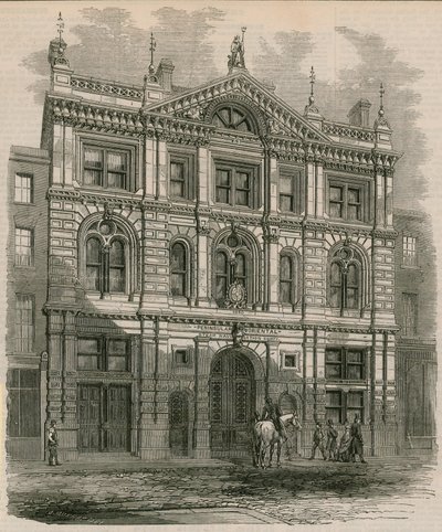 المكاتب التي تم إنشاؤها حديثًا لشركة Peninsular و Oriental Steam Navigation Company ، شارع Leadenhall ، لندن بواسطة مدرسة اللغة الإنجليزية
