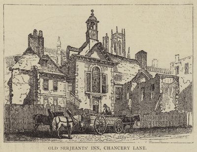 نزل السرجنت القديم ، Chancery Lane (نقش) بواسطة مدرسة اللغة الإنجليزية