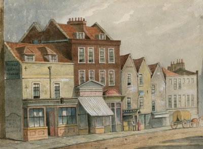 المنازل القديمة في شارع العليا ، Islington ، مقابل الكنيسة (مرحاض على ورق) بواسطة مدرسة اللغة الإنجليزية