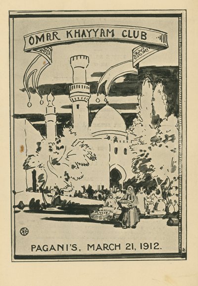 عشاء نادي عمر الخيام ، 21 مارس 1912 ، ولكن استعادة الوثنية بواسطة مدرسة اللغة الإنجليزية