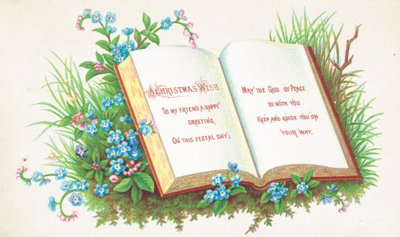 كتاب مفتوح ، بطاقة عيد الميلاد بواسطة مدرسة اللغة الإنجليزية