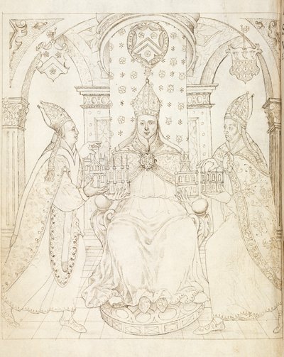 صفحة العنوان المقابلة لـ Life of William of Wykeham بقلم توماس مارتن ، لندن 1597 بواسطة مدرسة اللغة الإنجليزية