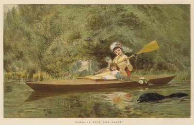 Paddling your own Canoe (chromolitho) بواسطة مدرسة اللغة الإنجليزية