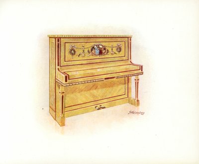 صفحة من كتالوج Steinway & Sons Art (لون ليثو) بواسطة مدرسة اللغة الإنجليزية