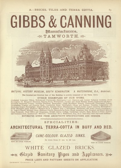 صفحة من ملخص المهندسين المعماريين والمساحين والمهندسين 1892 بواسطة English School