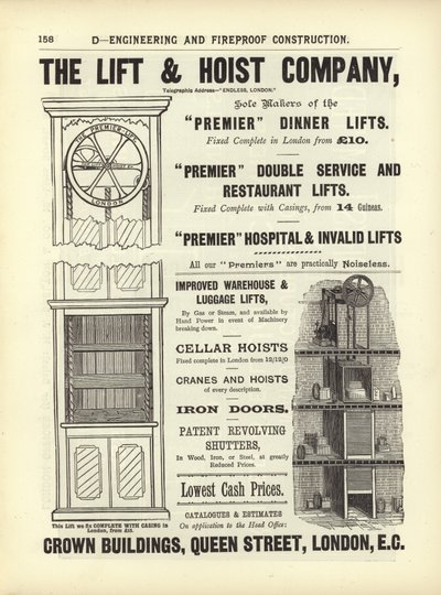 صفحة من ملخص المهندسين المعماريين والمساحين والمهندسين 1892 بواسطة مدرسة اللغة الإنجليزية