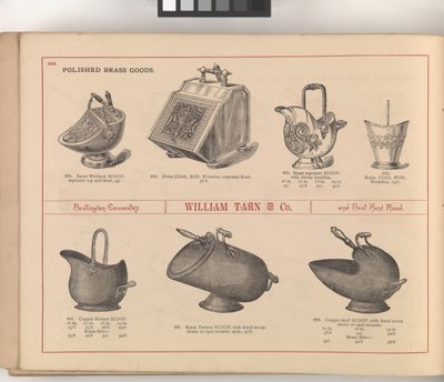 صفحة من الكتالوج المصور لشركة William Tarn and Co.: مع أسعار الأثاث والمفروشات وما إلى ذلك ، حوالي 1890-1900 (لون ليثو) بواسطة مدرسة اللغة الإنجليزية