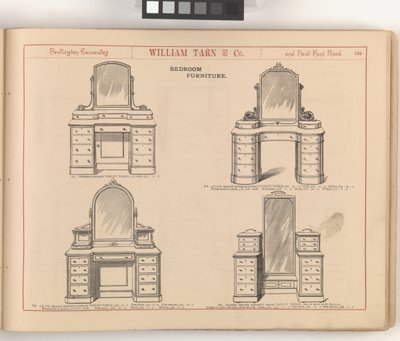 صفحة من الكتالوج المصور لشركة William Tarn and Co.: مع أسعار الأثاث والمفروشات وما إلى ذلك ، حوالي 1890-1900 (ليثو) بواسطة مدرسة اللغة الإنجليزية